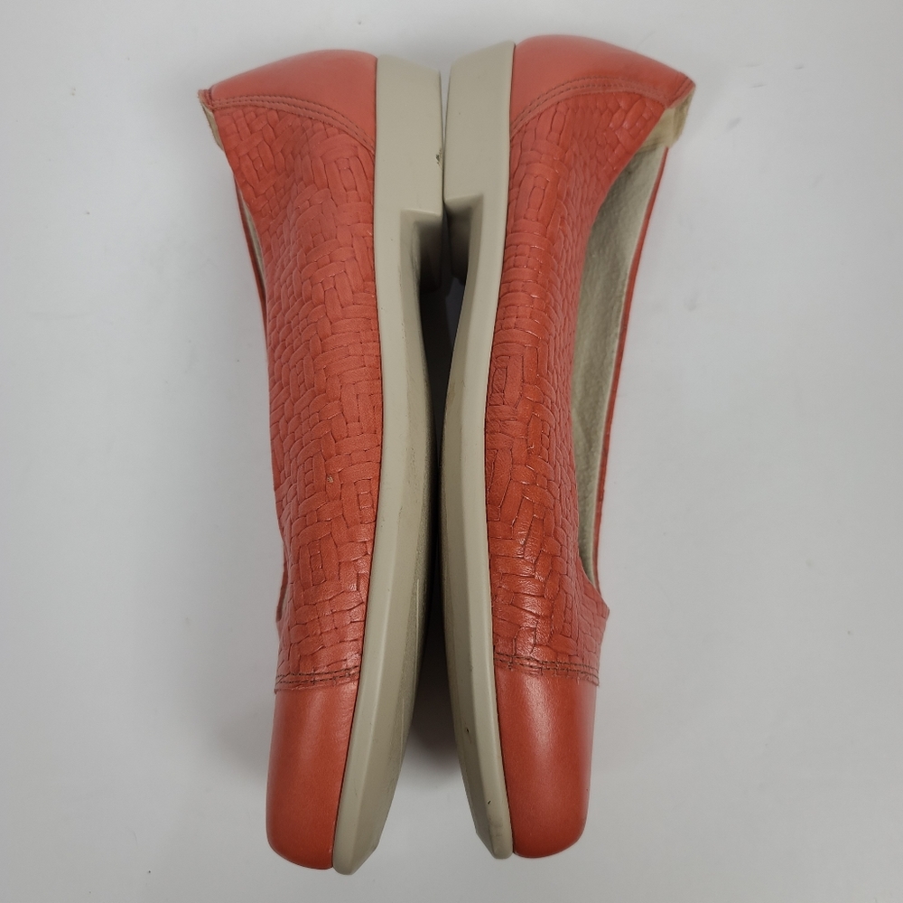 SAS MAUI Leathe Slip On Flats Melon Coral Basket Weave TriPad Comfort Shoes 9 - Picture 9 of 14